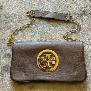 Tory Burch Silver Metallic Reva Shoulder Bag/Clutch